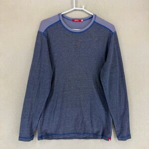 AGAVE Mens Long Sleeve Crew Neck Sweater Knit Top Blue Size M American Made